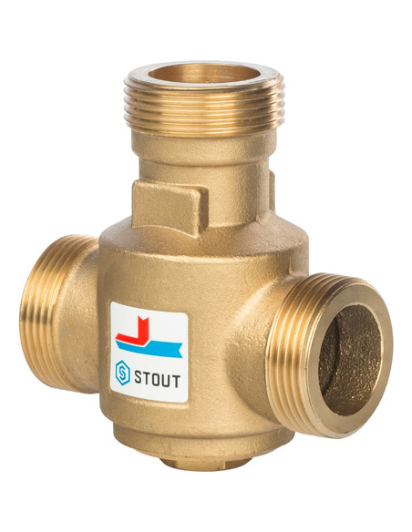 Термостатический смесительный клапан STOUT 70°C, 1 1/4" НР, Kvs 9