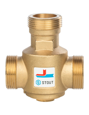 Термостатический смесительный клапан STOUT 70°C, 1 1/4" НР, Kvs 9