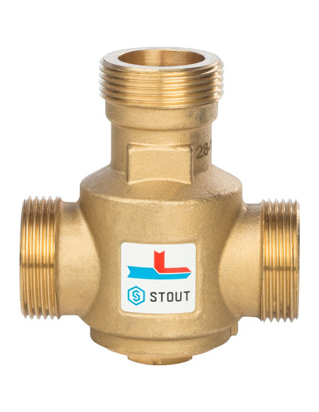 Термостатический смесительный клапан STOUT 70°C, 1 1/4" НР, Kvs 9