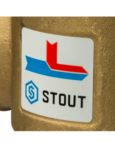 Термостатический смесительный клапан STOUT 70°C, 1 1/4" НР, Kvs 9