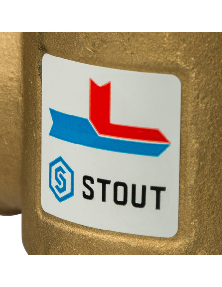 Термостатический смесительный клапан STOUT 70°C, 1 1/4" НР, Kvs 9