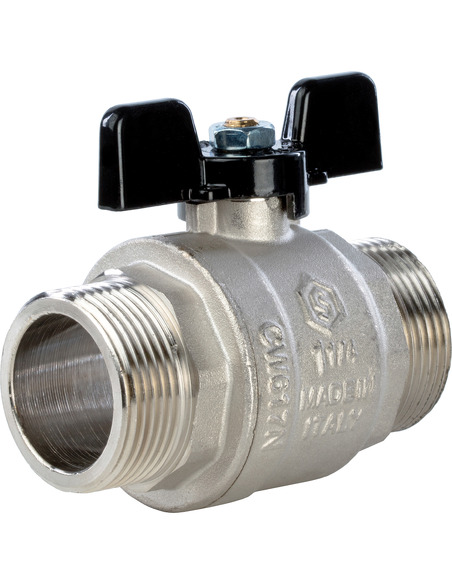 Кран шаровой STOUT полнопроходной 1 1/4" НР-НР (бабочка)