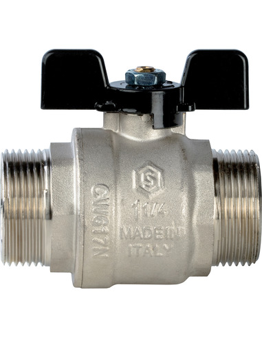 Кран шаровой STOUT полнопроходной 1 1/4" НР-НР (бабочка)