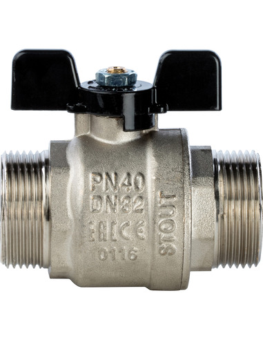 Кран шаровой STOUT полнопроходной 1 1/4" НР-НР (бабочка)