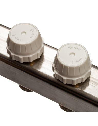 Коллектор STOUT из нержавеющей стали без расходомеров 10 вых. с воздухоотводчиком и сливом