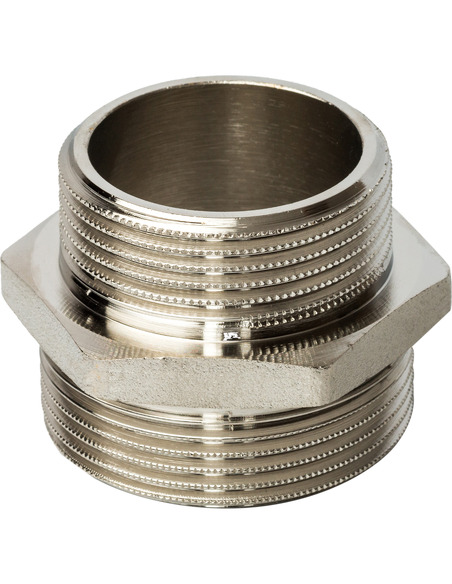 Ниппель переходной никелированный STOUT 1 1/2"х1 1/4" НР