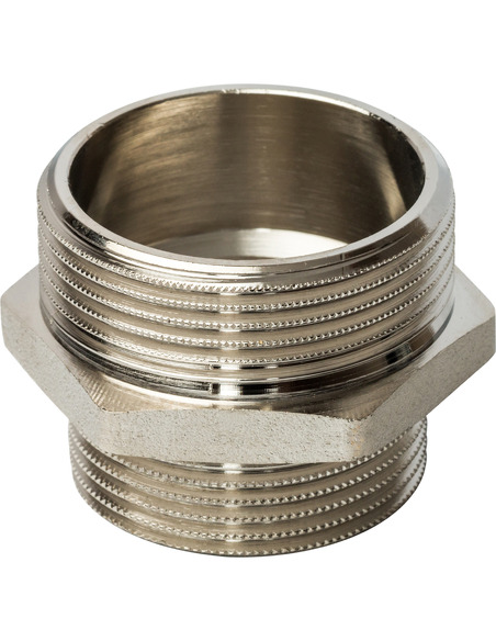 Ниппель переходной никелированный STOUT 1 1/2"х1 1/4" НР