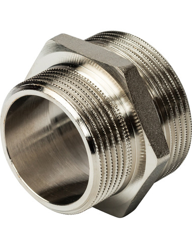 Ниппель переходной никелированный STOUT 1 1/2"х1 1/4" НР