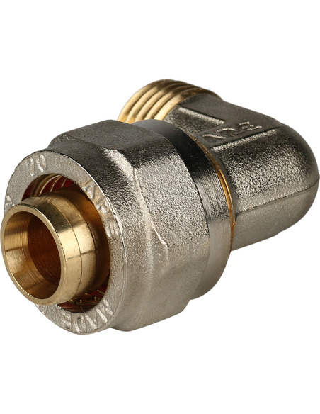 Угольник STOUT 20x1/2" НР для металлопластиковых труб обжим