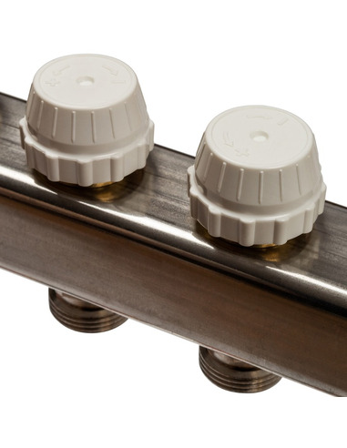 Коллектор STOUT из нержавеющей стали без расходомеров 7 вых. с воздухоотводчиком и сливом