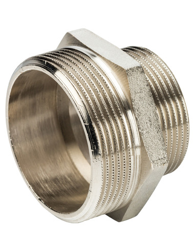 Ниппель переходной никелированный STOUT 2"х1 1/2" НР