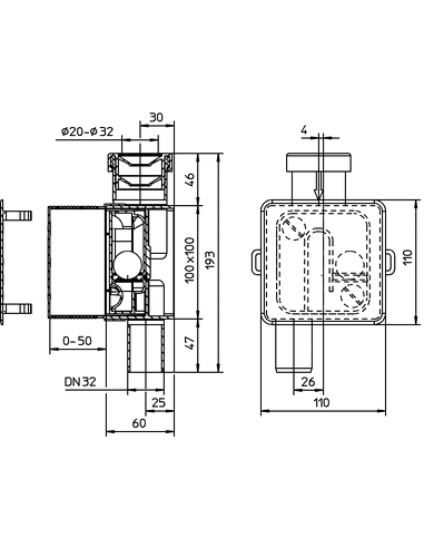 Сифон для кондиционера встроенный HL138