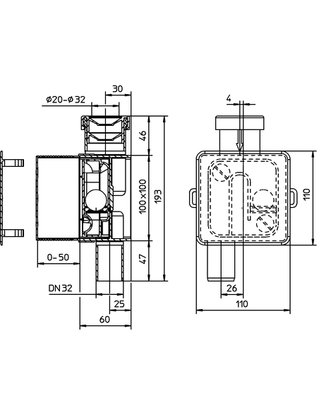 Сифон для кондиционера встроенный HL138