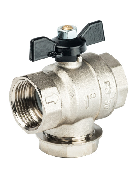 Кран шаровой STOUT 1" ВР-ВР с фильтром (бабочка)