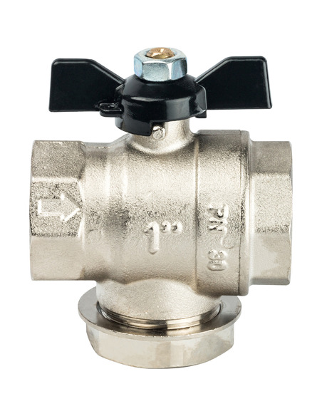 Кран шаровой STOUT 1" ВР-ВР с фильтром (бабочка)