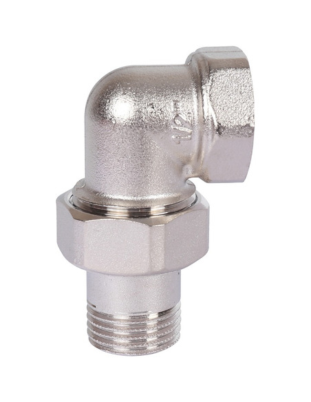 Разъемное соединение "американка" никелированное STOUT 1/2" ВР-НР угловое