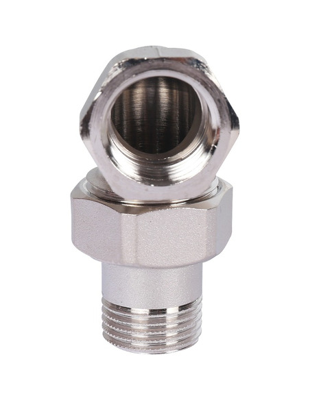 Разъемное соединение "американка" никелированное STOUT 1/2" ВР-НР угловое