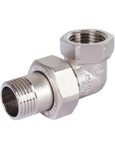 Разъемное соединение "американка" никелированное STOUT 1/2" ВР-НР угловое