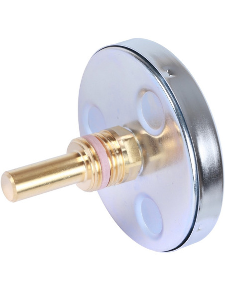 Термометр биметаллический STOUT 80 мм, 0-120ºС погружной, гильза 50 мм резьба с самоуплотнением