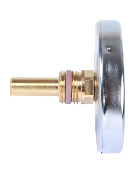 Термометр биметаллический STOUT 80 мм, 0-120ºС погружной, гильза 50 мм резьба с самоуплотнением