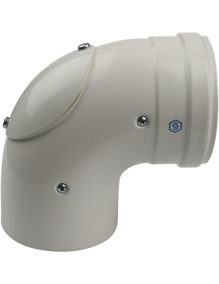 Отвод STOUT Ø60/100 - 90° п/м с инспекционным окном конденсац.