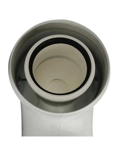 Отвод STOUT Ø60/100 - 90° п/м с инспекционным окном конденсац.