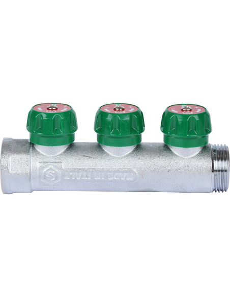 Коллектор регулирующий STOUT 1", 3 вых. 1/2" плоское уплотнение