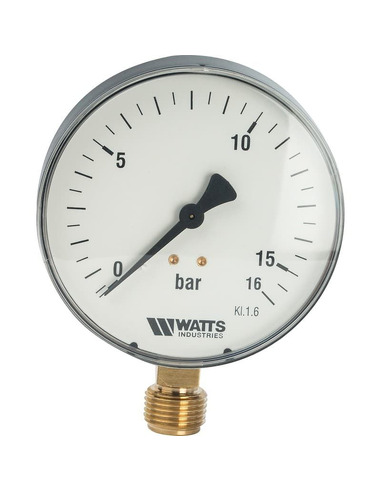 Манометр Watts F+R250 MRS 100 мм, 1/2", 0-16 бар, радиальный