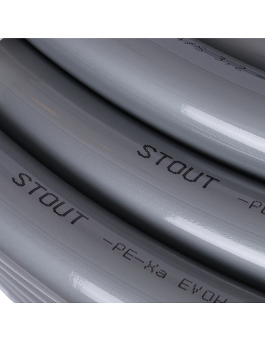 Труба из сшитого полиэтилена STOUT 32х4,4 PE-Xa/EVOH серая (бухта 50 м)