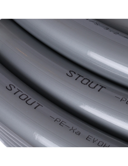 Труба из сшитого полиэтилена STOUT 32х4,4 PE-Xa/EVOH серая (бухта 50 м)