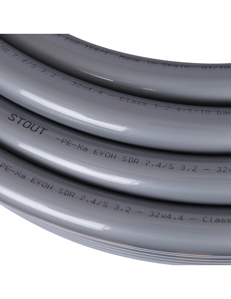 Труба из сшитого полиэтилена STOUT 32х4,4 PE-Xa/EVOH серая (бухта 50 м)