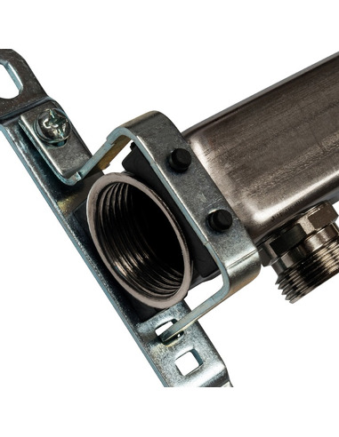 Коллектор STOUT из нержавеющей стали для радиаторной разводки 10 вых. с воздухоотводчиком