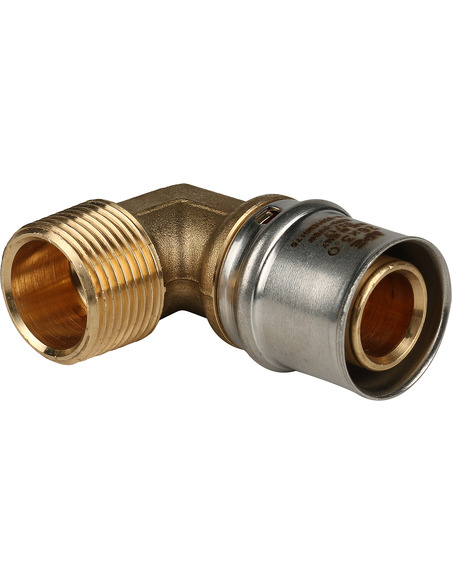 Угольник STOUT 26x3/4" НР для металлопластиковых труб пресс