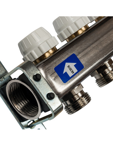 Коллектор STOUT из нержавеющей стали без расходомеров 6 вых.