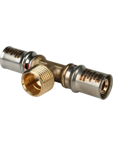 Тройник переходной STOUT 16x1/2"х16 НР для металлопластиковых труб пресс