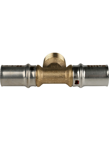 Тройник переходной STOUT 16x1/2"х16 НР для металлопластиковых труб пресс