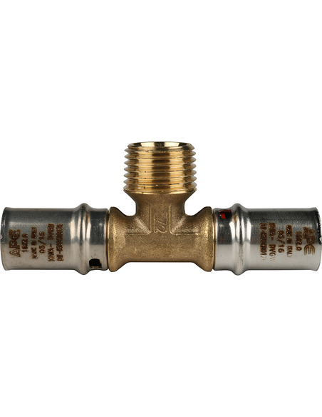 Тройник переходной STOUT 16x1/2"х16 НР для металлопластиковых труб пресс