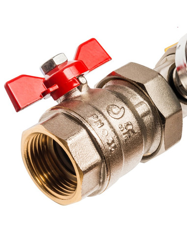 Коллектор STOUT из латуни в сборе с расходомерами 10 вых.