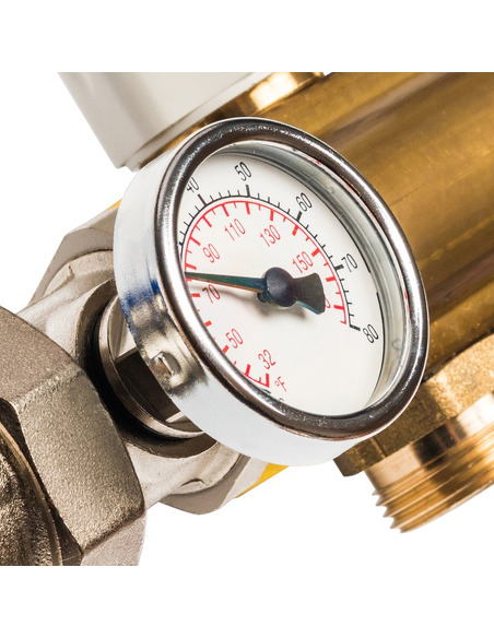 Коллектор STOUT из латуни в сборе с расходомерами 10 вых.