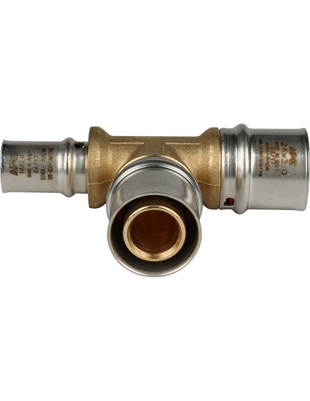 Тройник переходной STOUT 26x26x16 для металлопластиковых труб пресс