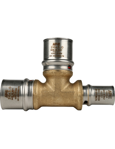 Тройник переходной STOUT 26x26x16 для металлопластиковых труб пресс