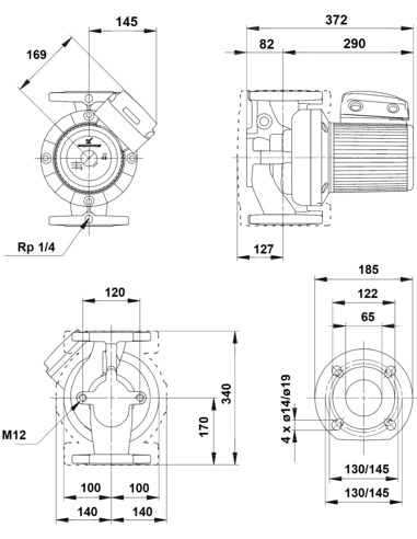 Насос циркуляционный Grundfos UPS 65-120 F 3х400V