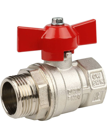 Кран шаровой STOUT стандартнопроходной 3/4" ВР-НР (бабочка)