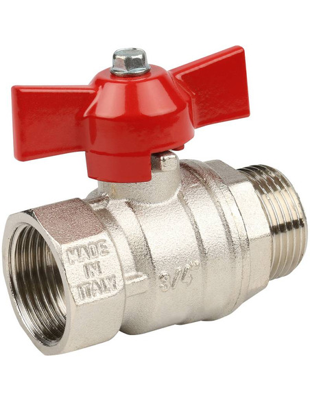 Кран шаровой STOUT стандартнопроходной 3/4" ВР-НР (бабочка)