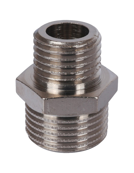 Ниппель переходной никелированный STOUT 1/4"х1/8" НР