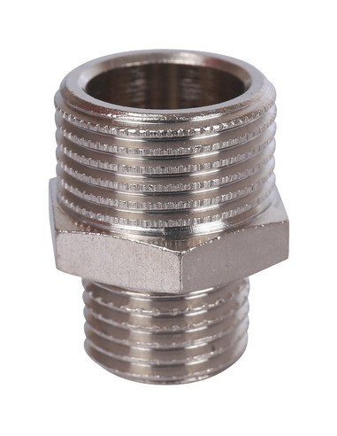 Ниппель переходной никелированный STOUT 1/4"х1/8" НР