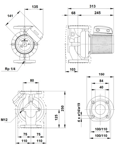 Насос циркуляционный Grundfos UPS 40-120 F