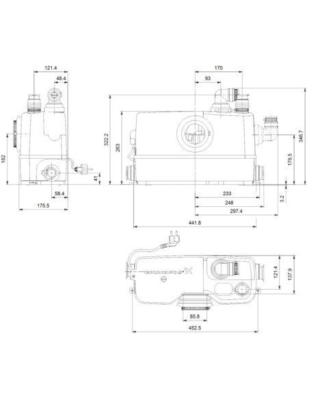 Канализационная установка Grundfos Sololift2 WC-3