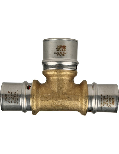 Тройник переходной STOUT 26x32x26 для металлопластиковых труб пресс