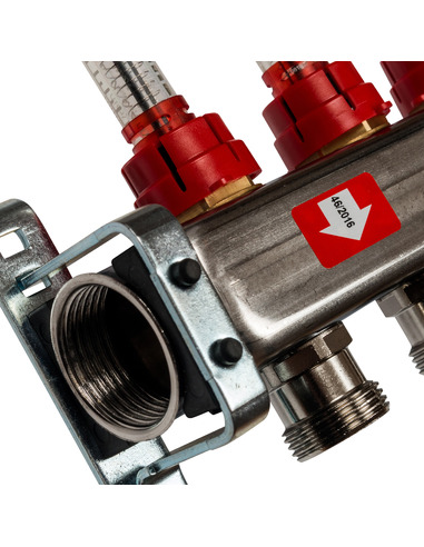 Коллектор STOUT из нержавеющей стали с расходомерами 6 вых.